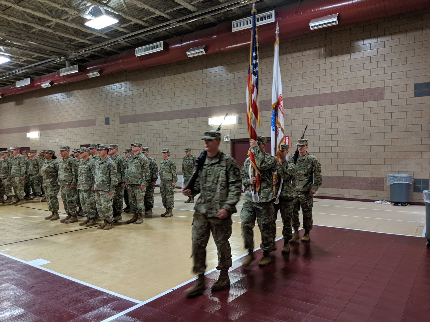 The color guard presents the colors